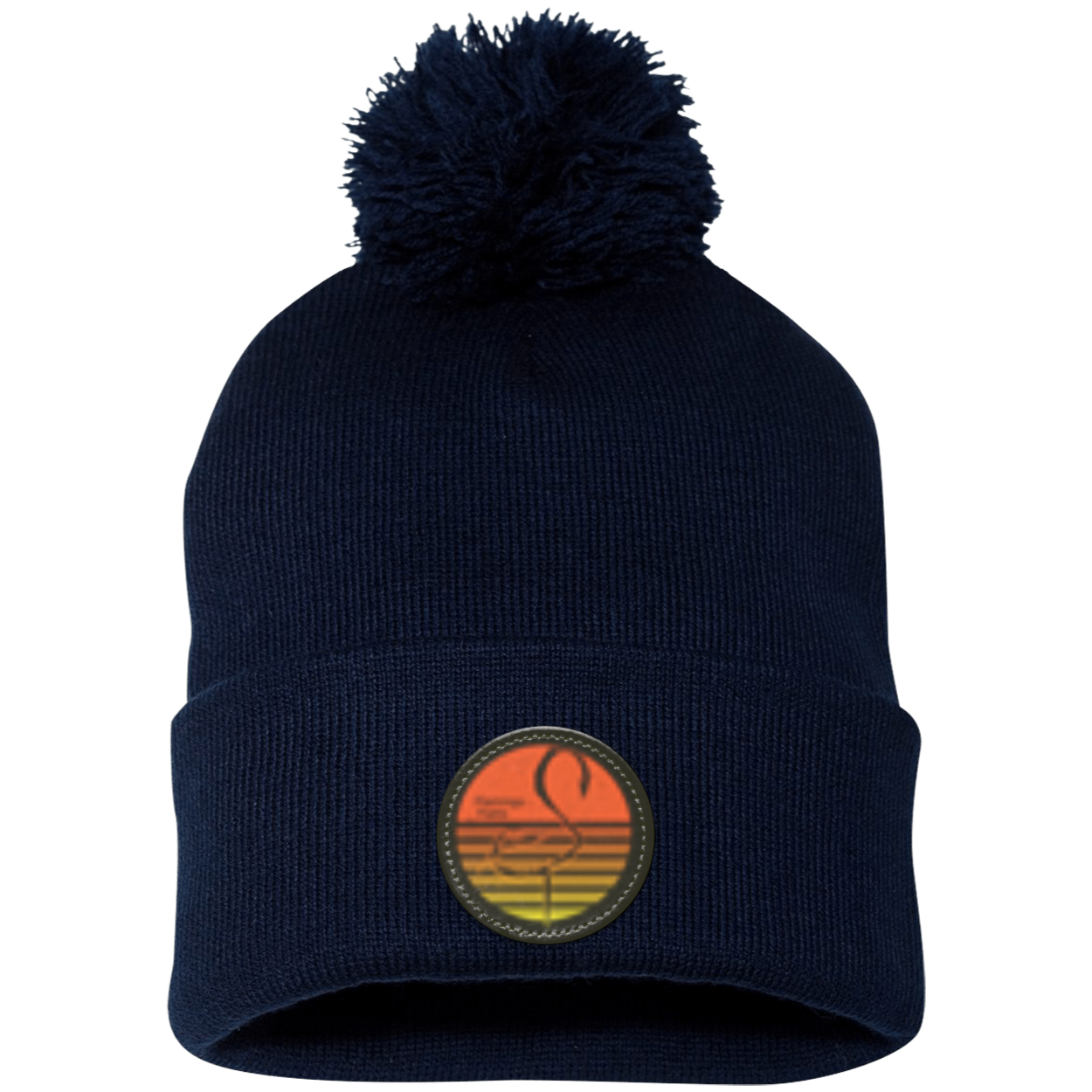 SP15 Pom Pom Flamingo Flatts Retro Sunset Knit Cap - Patch