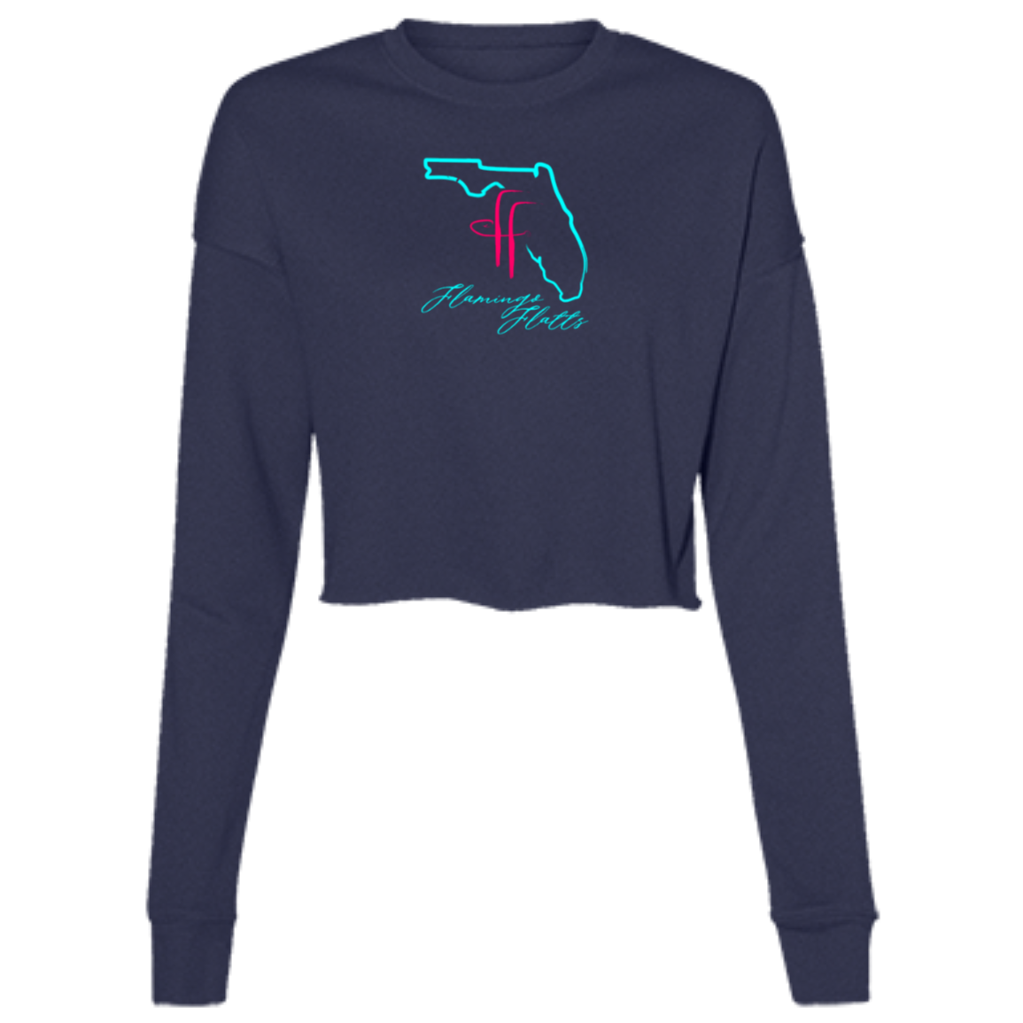 B7503 Ladies' Flamingo Flatts Coastal Cropped Fleece Crew