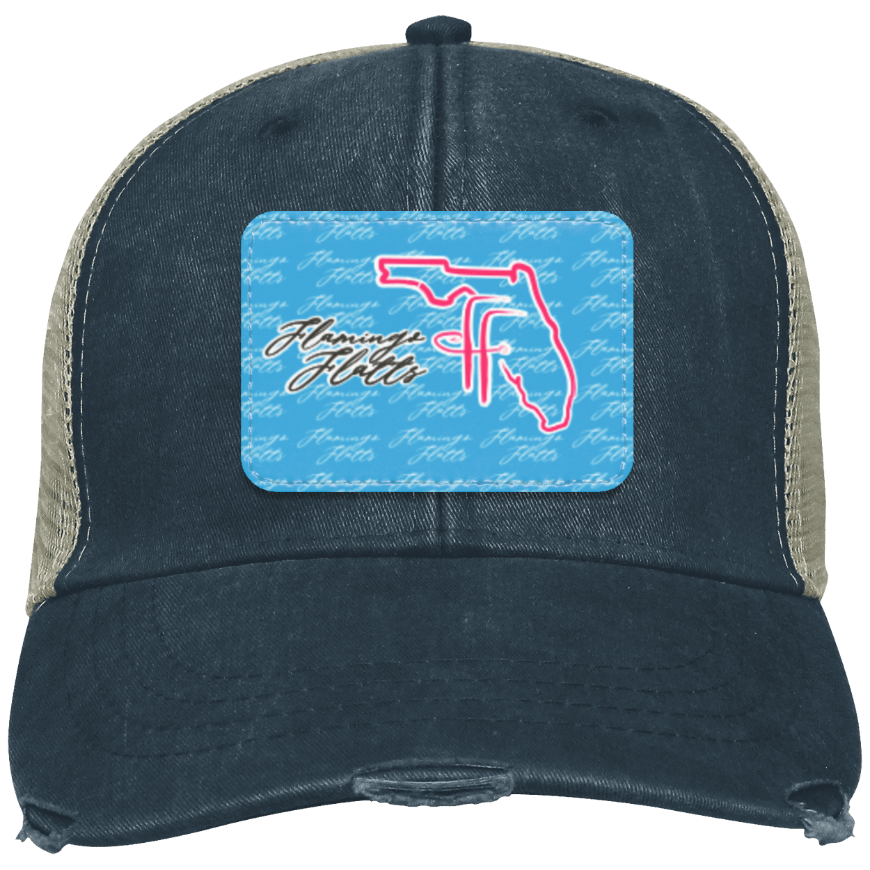 OL102 Flamingo Flatts Coastal Distressed Ollie Cap - Patch