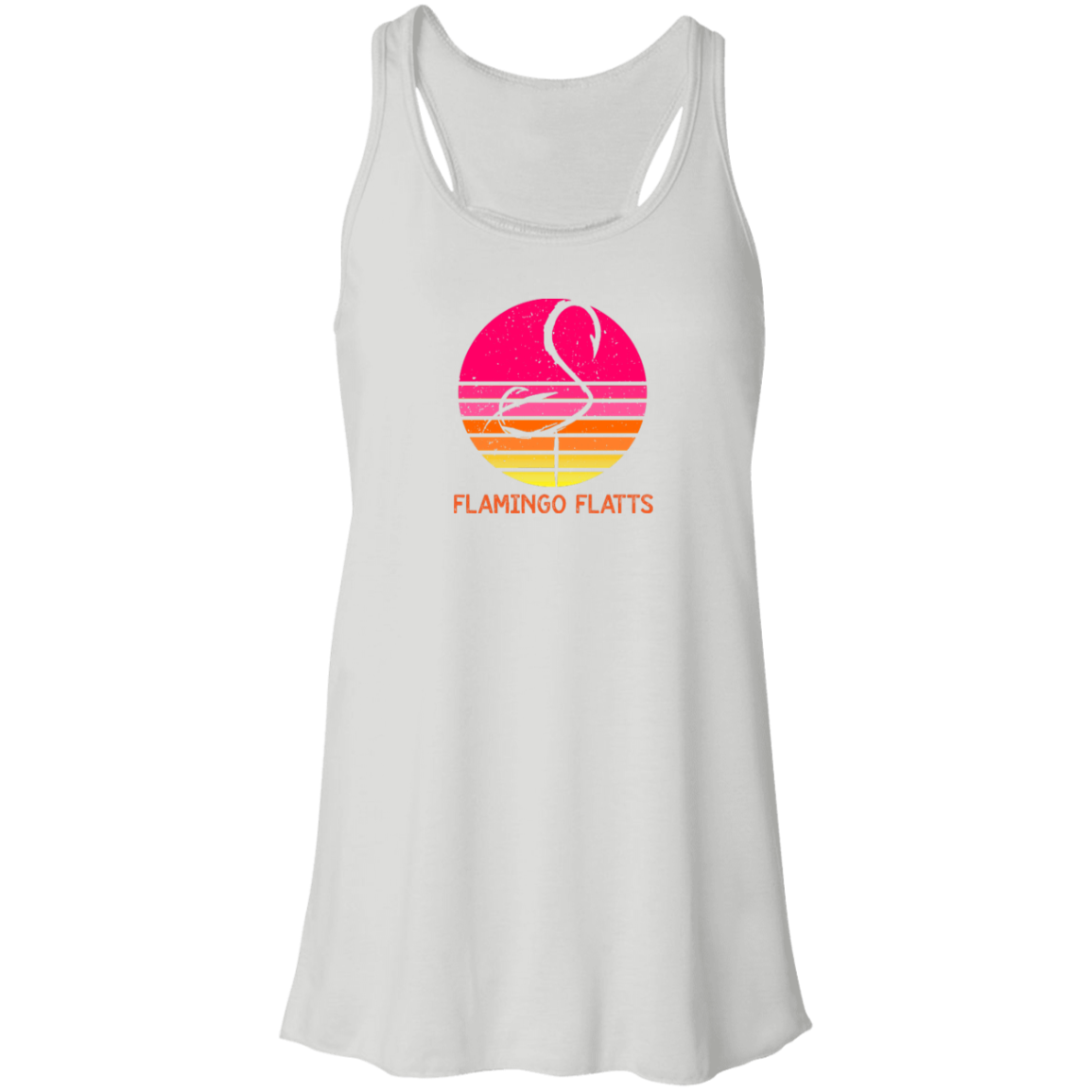 B8800 Flamingo Flatts Retro Sunset Flowy Racerback Tank