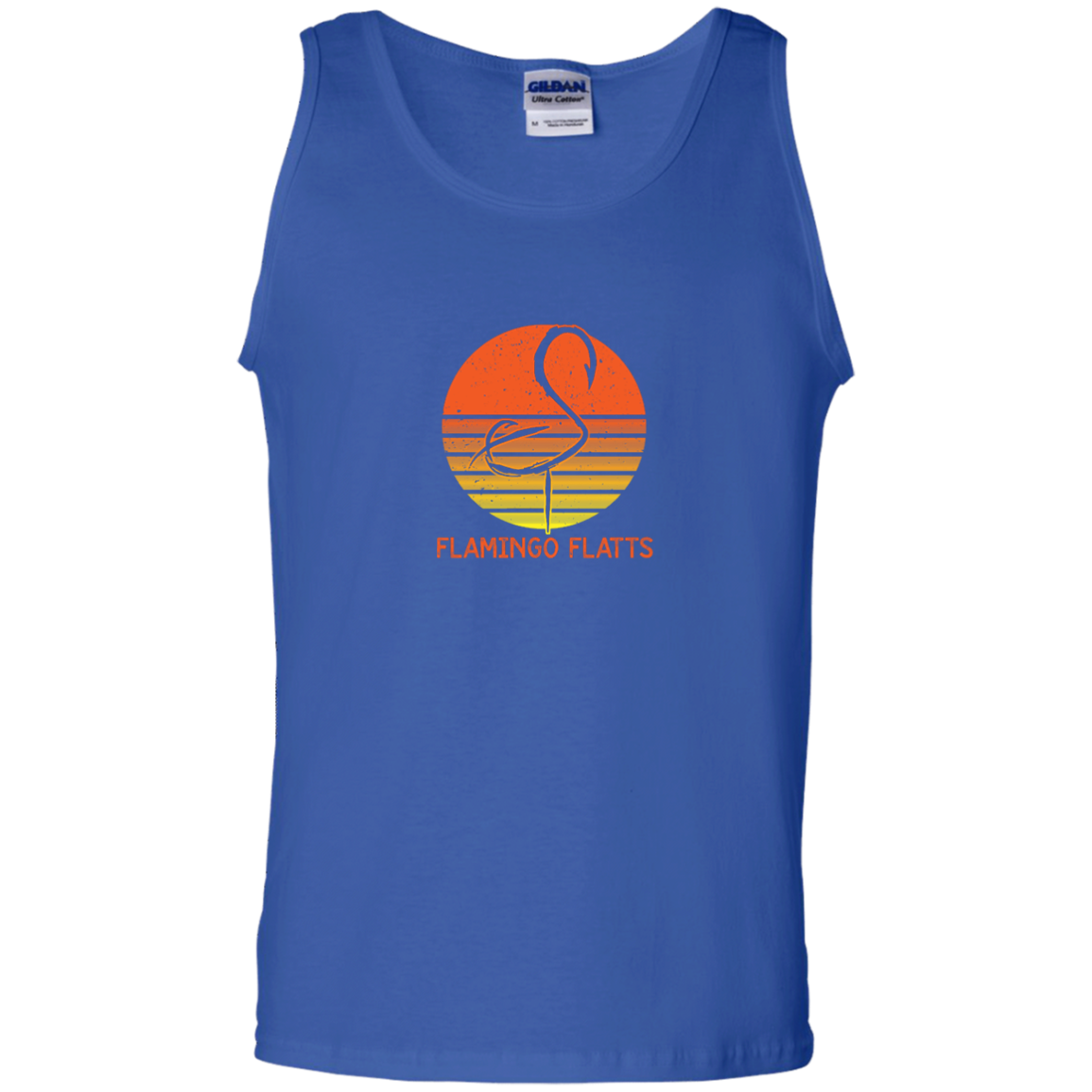 G220 Flamingo Flatts Retro Sunset 100% Cotton Tank Top