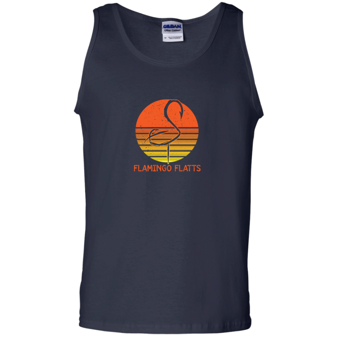 G220 Flamingo Flatts Retro Sunset 100% Cotton Tank Top