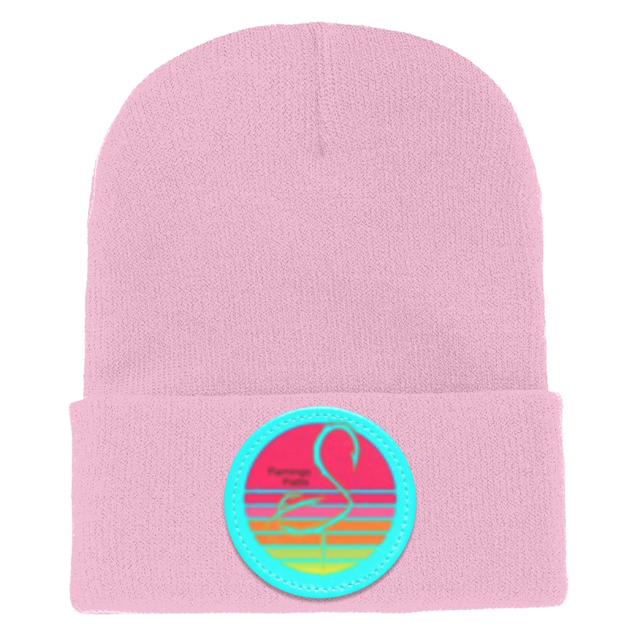 1501 Yupoong Adult Flamingo Flatts Retro Sunset Cuffed Knit Beanie