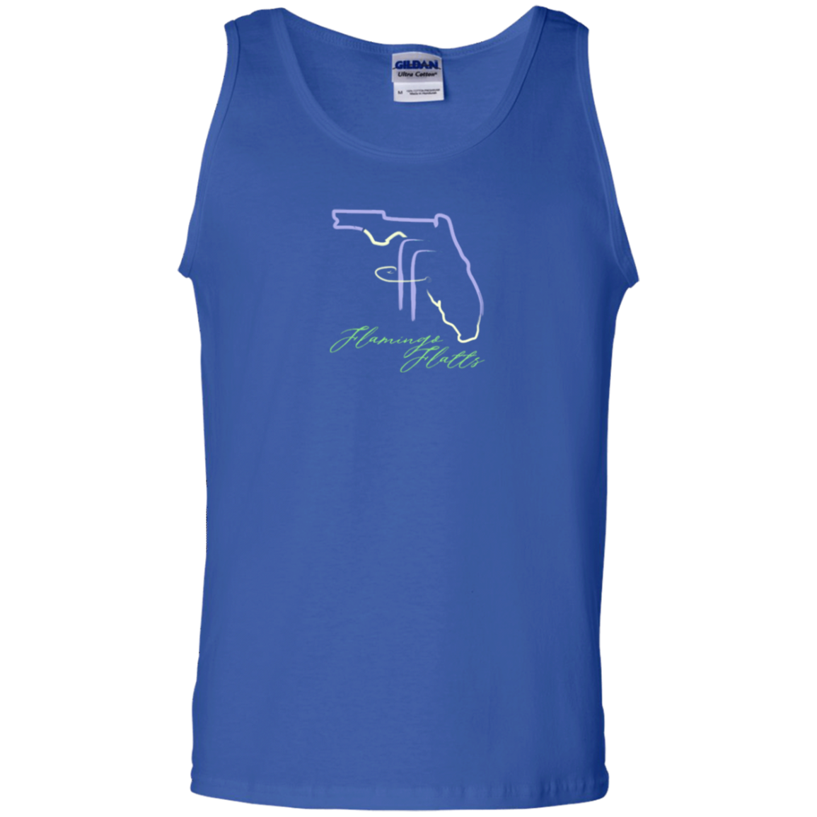 G220 Flamingo Flatts Coastal Tri-Color 100% Cotton Tank Top