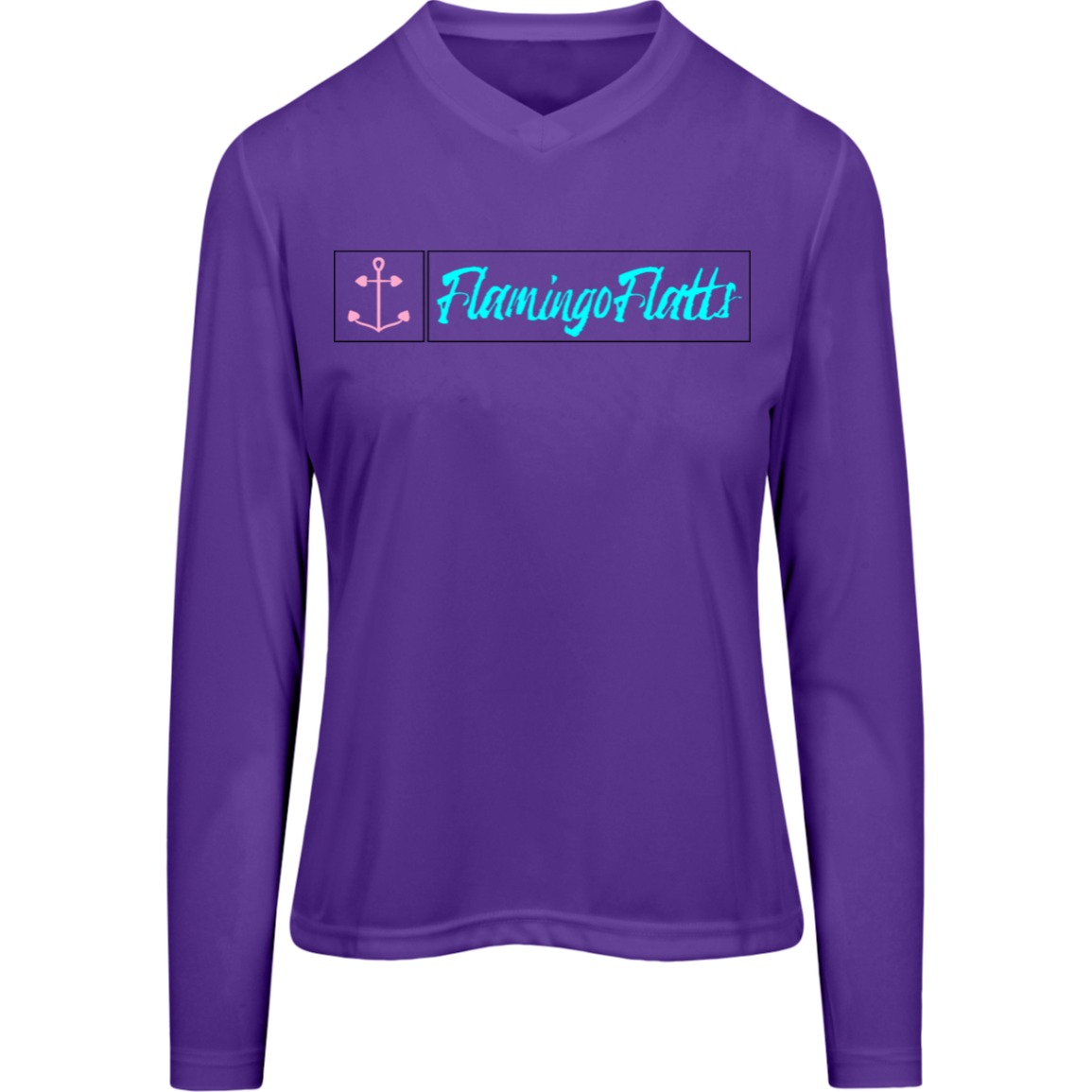 TT11WL Team 365 Womens Flamingo Flatts Coastal Anchor Long Sleeve Tee