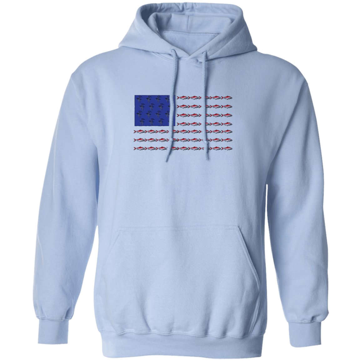 G185 Men's Fish Flag Pullover Hoodie