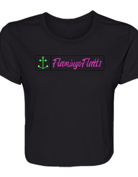 B8882 Ladies' Flamingo Flatts Newport Coastal Flowy Cropped Tee