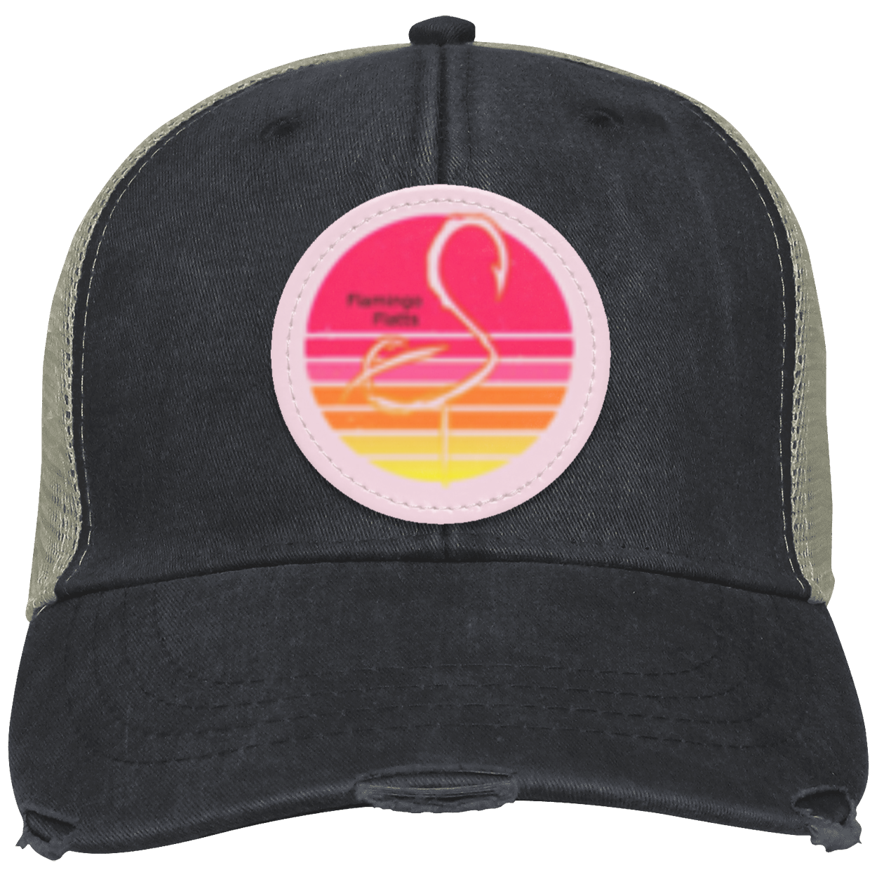 OL102 Flamingo Flatts Retro Sunset Distressed Ollie Cap - Patch