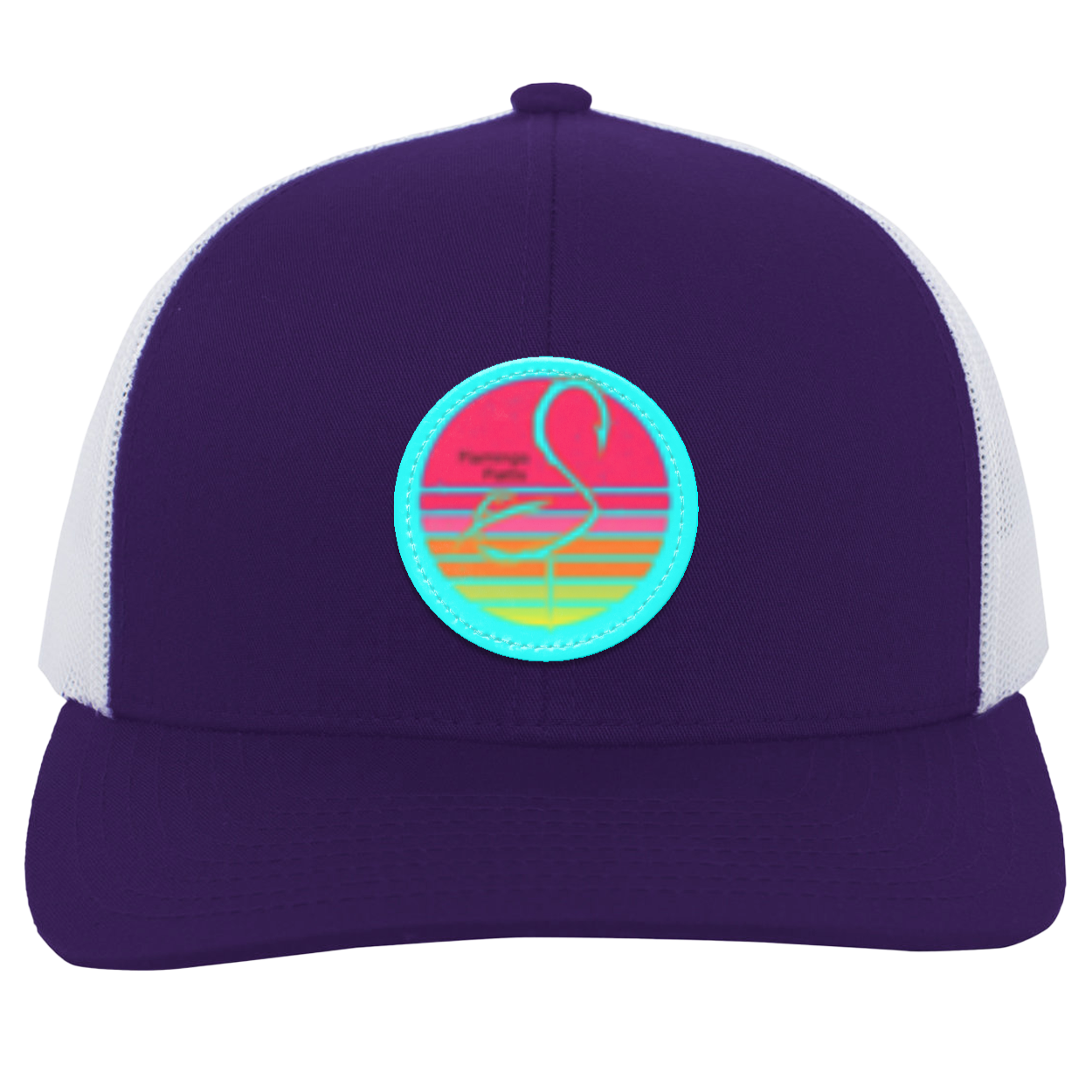 104C Small Circle Retro Sunset Trucker Snap Back - Patch