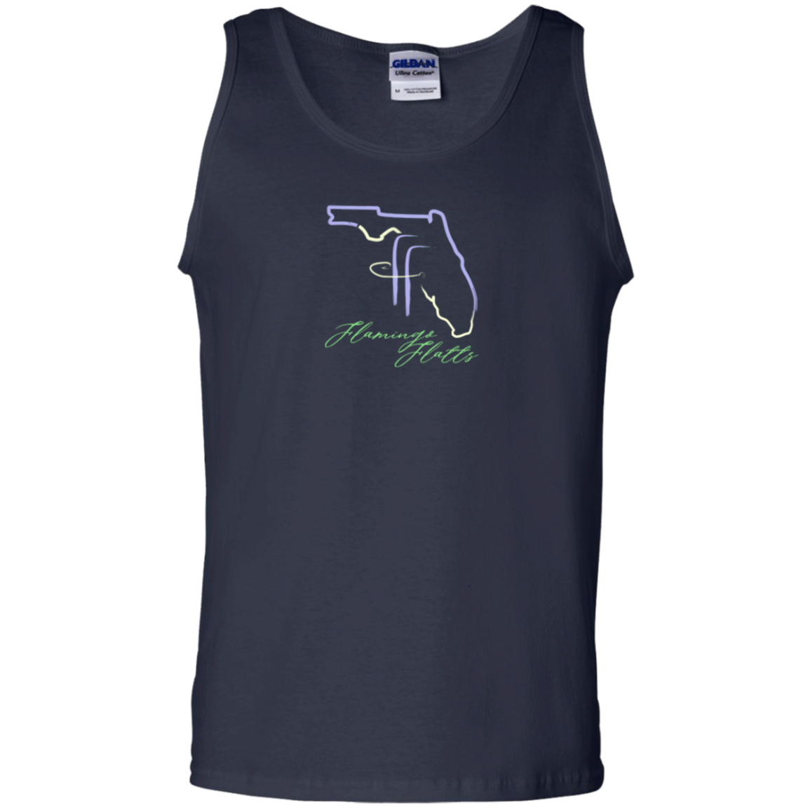 G220 Flamingo Flatts Coastal Tri-Color 100% Cotton Tank Top