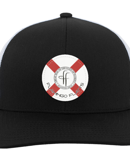 104C Small Circle Flamingo Flatts Flag Trucker Snap Back - Patch
