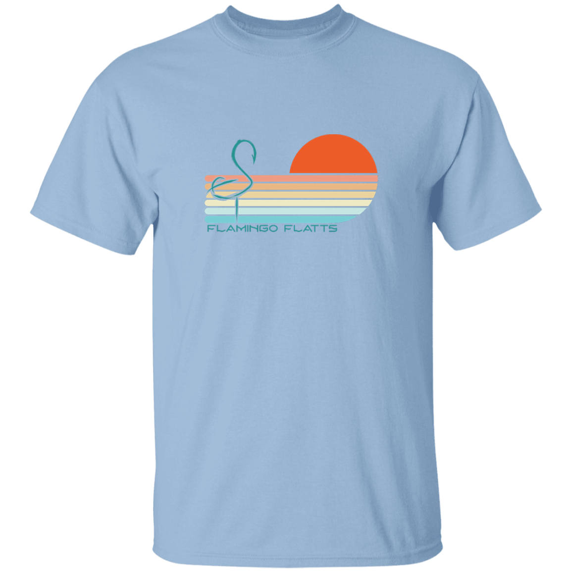 G500B Youth Flamingo Flatts Sunset v1 5.3 oz 100% Cotton T-Shirt