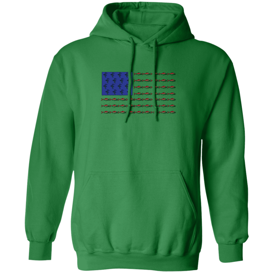 G185 Men's Fish Flag Pullover Hoodie