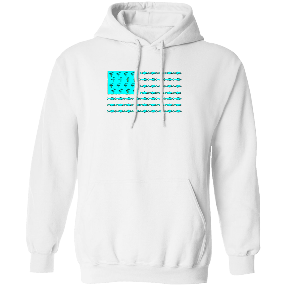 G185 Men's Fish Flag Pullover Hoodie