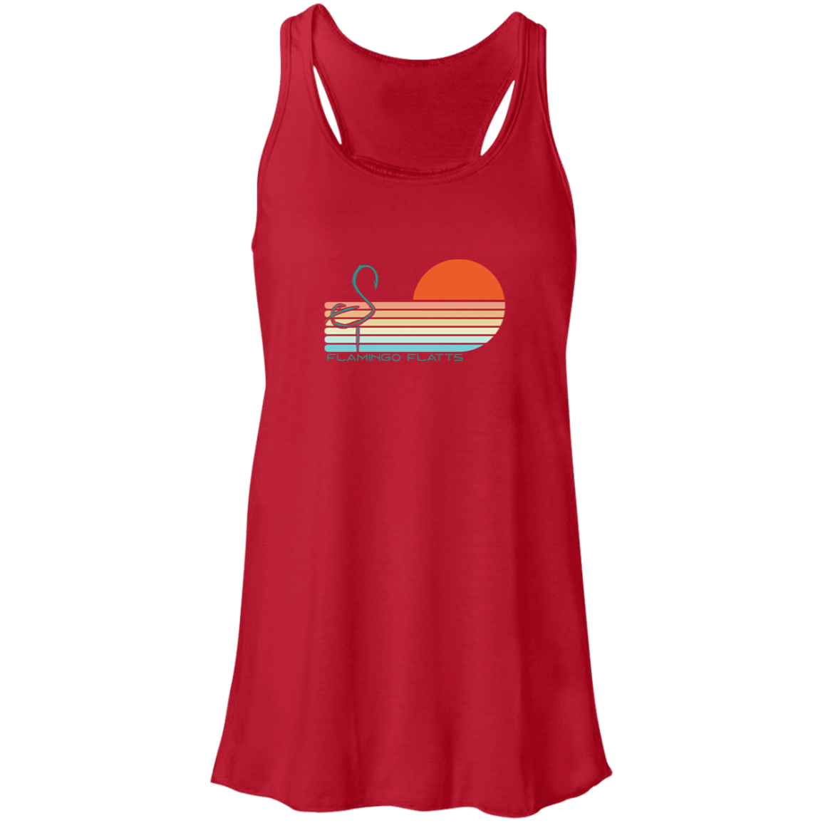 B8800 Ladies Flamingo Flatts Sunset v1 Flowy Racerback Tank