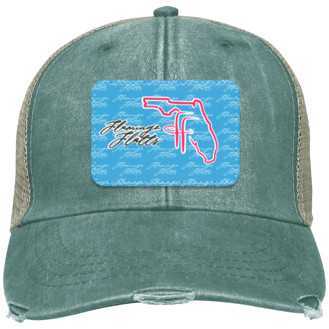 OL102 Flamingo Flatts Coastal Distressed Ollie Cap - Patch