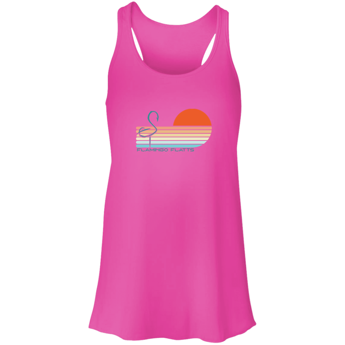 B8800 Ladies Flamingo Flatts Sunset v1 Flowy Racerback Tank