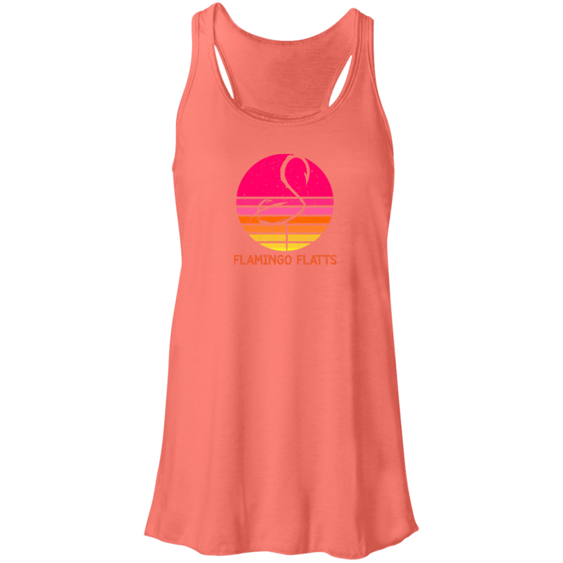 B8800 Flamingo Flatts Retro Sunset Flowy Racerback Tank