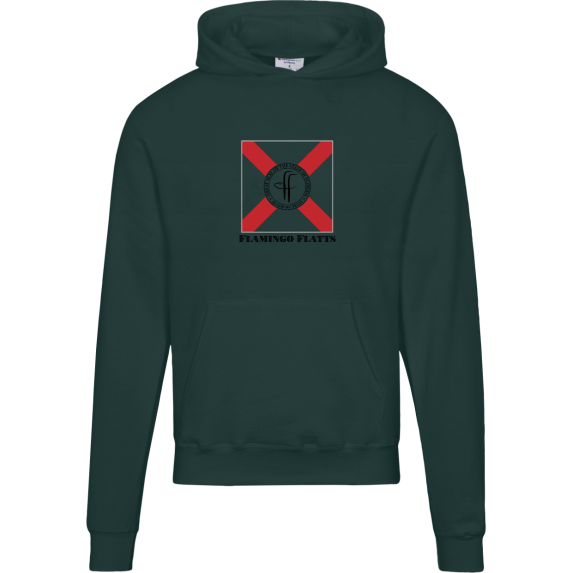 S700 Champion Mens Flamingo Flatts Flag Powerblend Hoodie