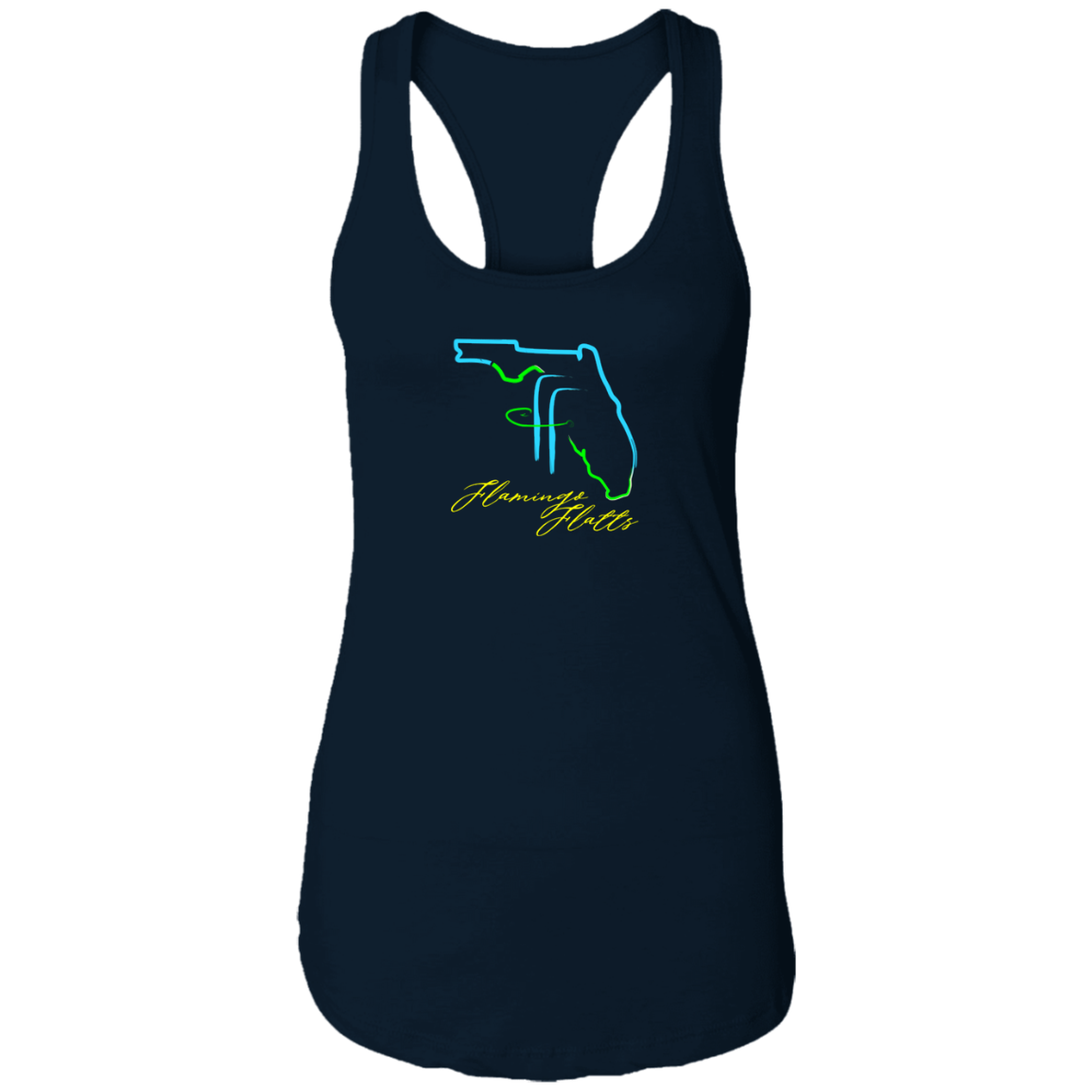 NL1533 Ladies Flamingo Flatts Coastal Tri-Color Ideal Racerback Tank