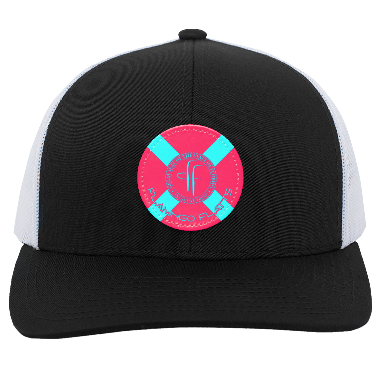 104C Small Circle Flamingo Flatts Flag Trucker Snap Back - Patch