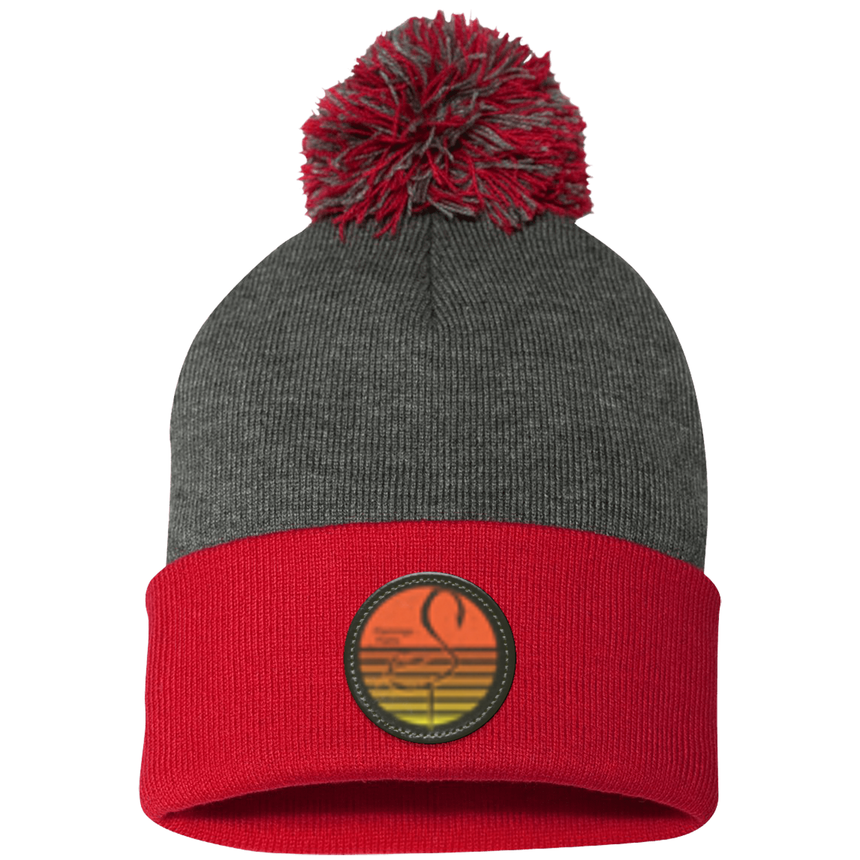 SP15 Pom Pom Flamingo Flatts Retro Sunset Knit Cap - Patch