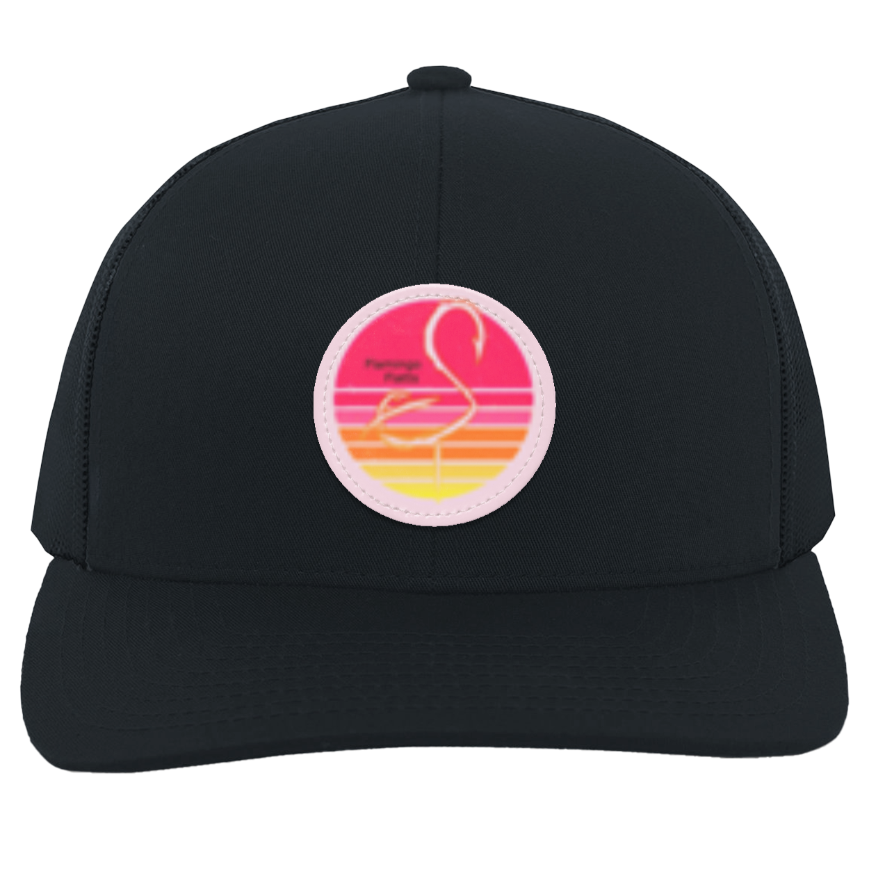 104C Small Circle Retro Sunset Trucker Snap Back - Patch