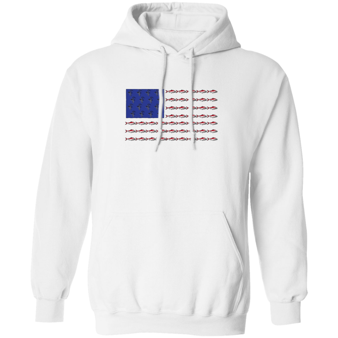 G185 Men's Fish Flag Pullover Hoodie