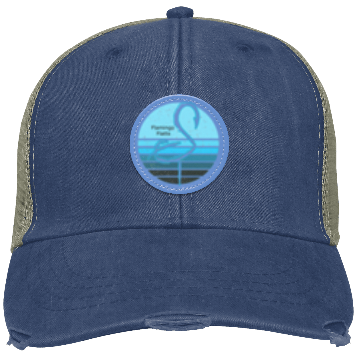 OL102 Flamingo Flatts Retro Sunset Distressed Ollie Cap - Patch