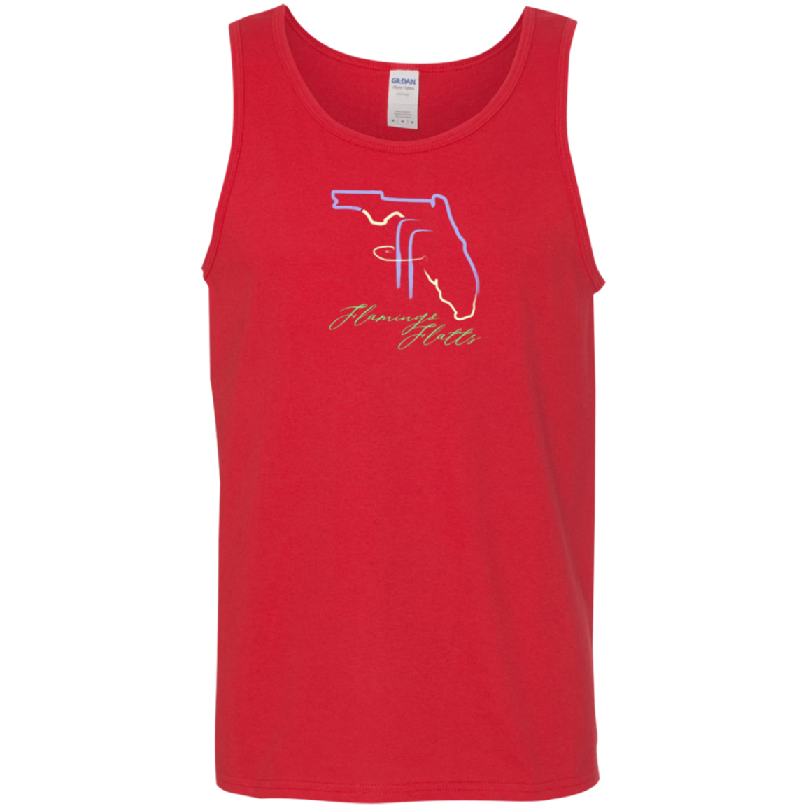 G520 Flamingo Flatts Coastal Tri-Color Cotton Tank Top 5.3 oz.