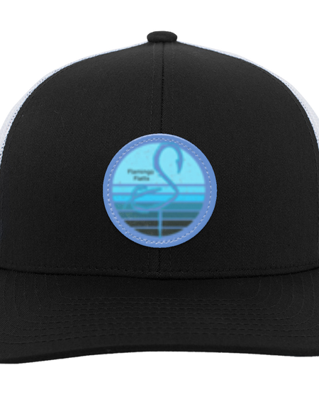 104C Small Circle Retro Sunset Trucker Snap Back - Patch