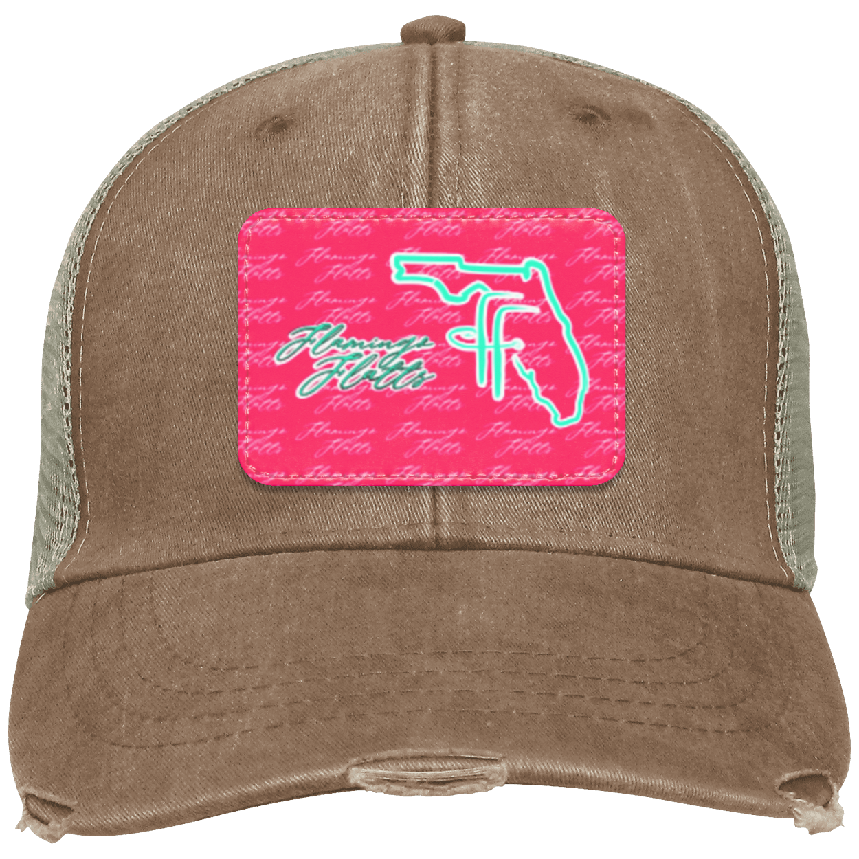 OL102 Flamingo Flatts Coastal Distressed Ollie Cap - Patch