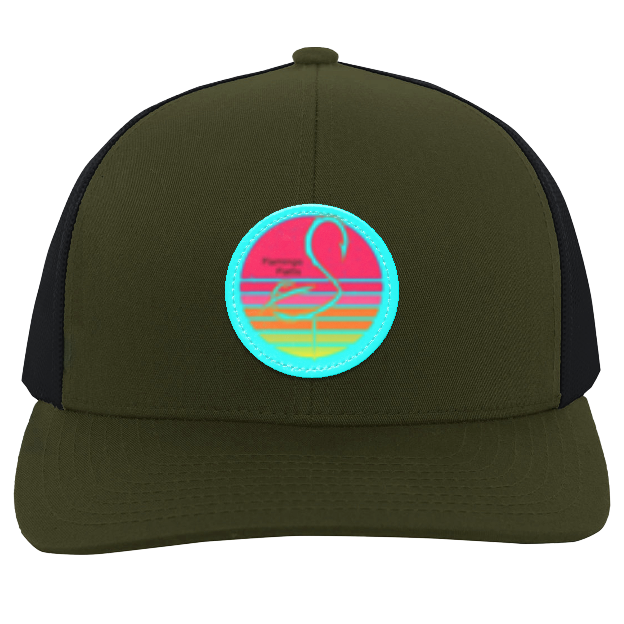 104C Small Circle Retro Sunset Trucker Snap Back - Patch