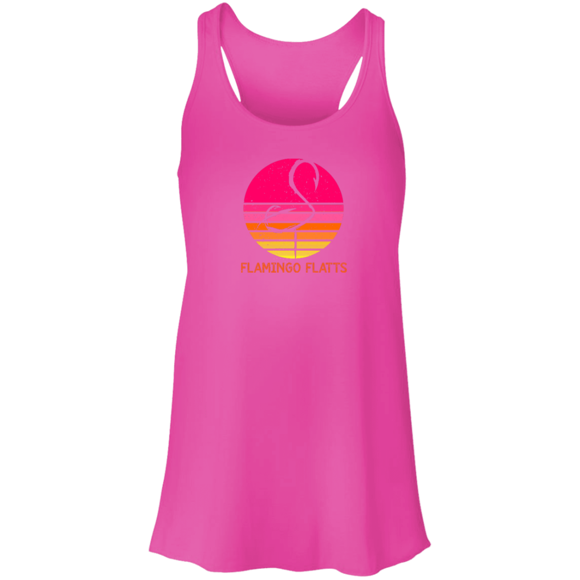 B8800 Flamingo Flatts Retro Sunset Flowy Racerback Tank