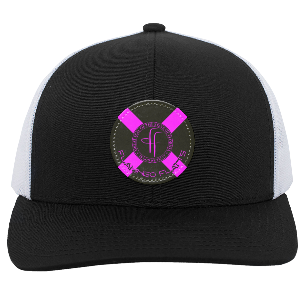 104C Small Circle Flamingo Flatts Flag Trucker Snap Back - Patch