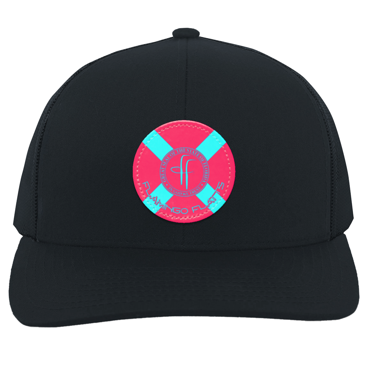 104C Small Circle Flamingo Flatts Flag Trucker Snap Back - Patch