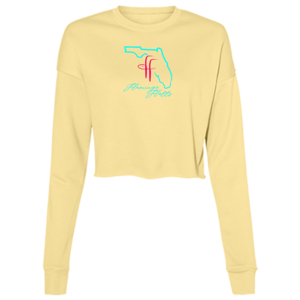 B7503 Ladies' Flamingo Flatts Coastal Cropped Fleece Crew