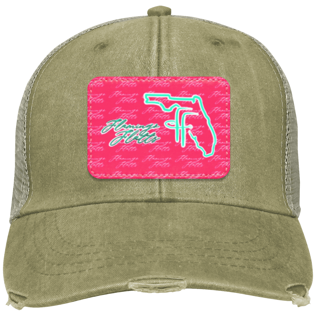 OL102 Flamingo Flatts Coastal Distressed Ollie Cap - Patch