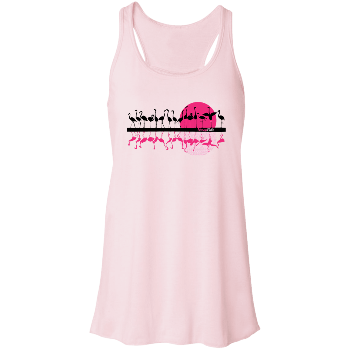 B8800 Flowy Racerback Tank Digisoft Print Flamingo Sunset