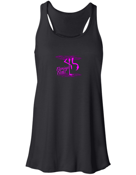 B8800 Flowy Racerback Tank Digisoft Print Flamingo Water Silhouette