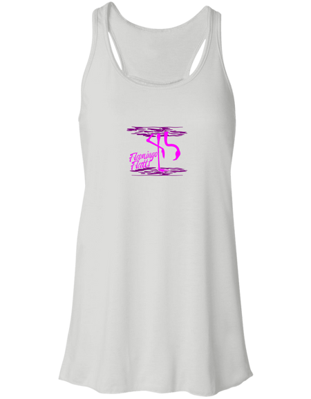 B8800 Flowy Racerback Tank Digisoft Print Flamingo Water Silhouette
