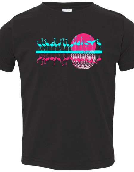 3321 Toddler Flamingo Sunset  Jersey T-Shirt