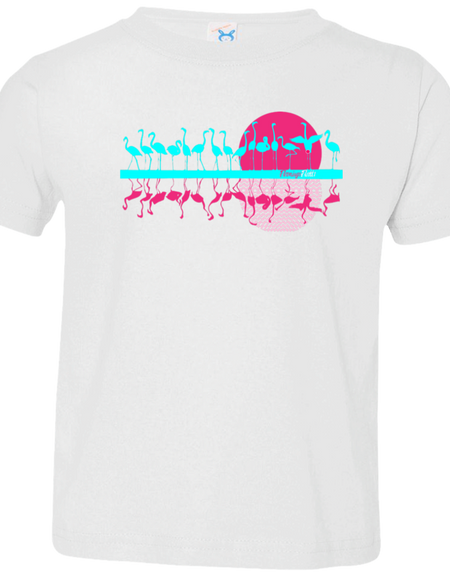 3321 Toddler Flamingo Sunset  Jersey T-Shirt