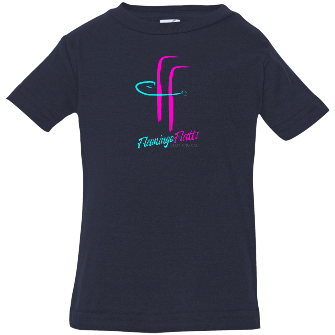 3322 Infant Navy Jersey T-Shirt Fuchsia-Aqua Hook