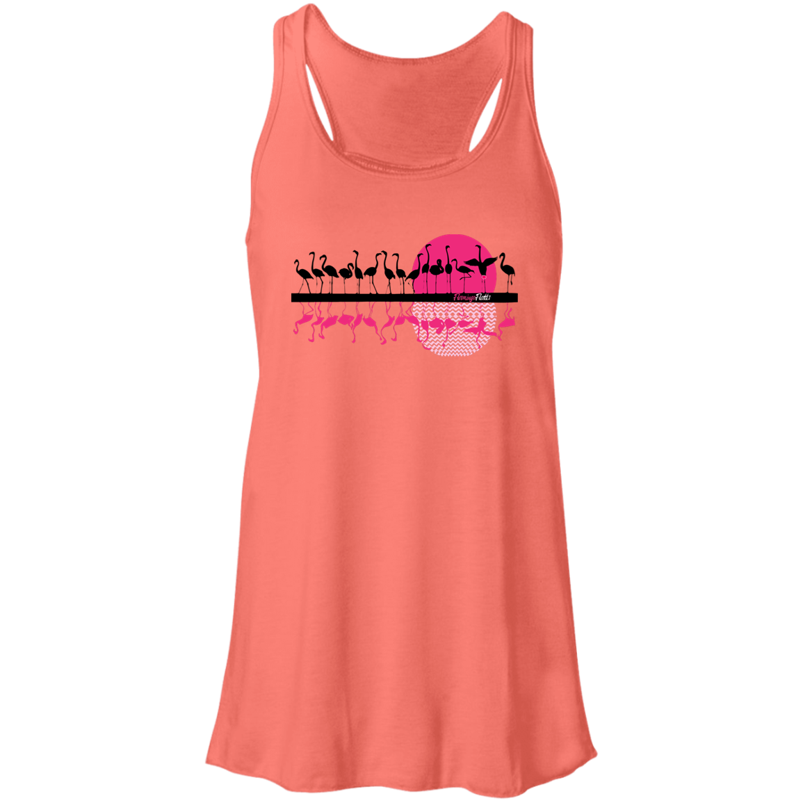 B8800 Flowy Racerback Tank Digisoft Print Flamingo Sunset