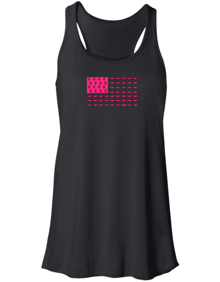 B8800 Flowy Flamingo Flatts/Fish Flag Racerback Tank