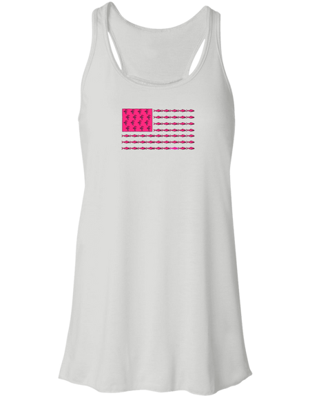 B8800 Flowy Flamingo Flatts/Fish Flag Racerback Tank