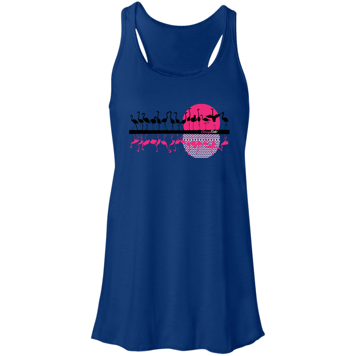 B8800 Flowy Racerback Tank Digisoft Print Flamingo Sunset