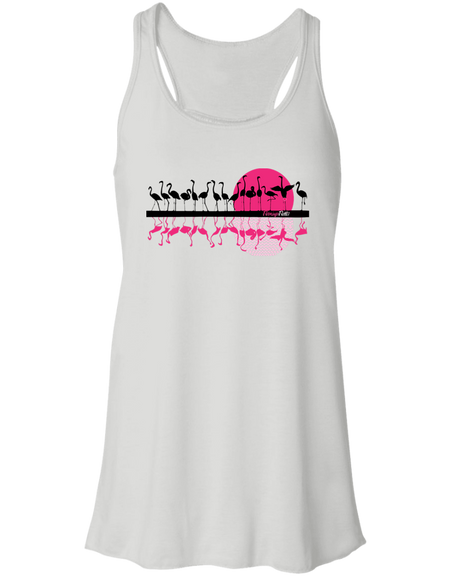 B8800 Flowy Racerback Tank Digisoft Print Flamingo Sunset