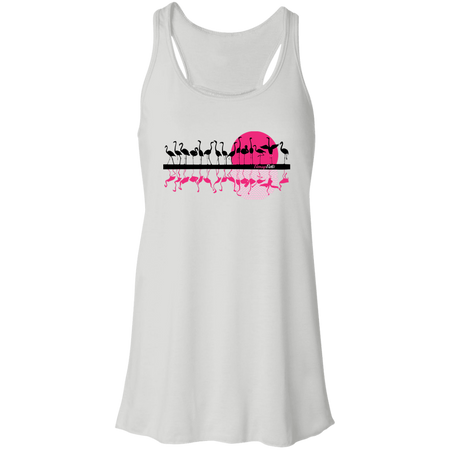 B8800 Flowy Racerback Tank Digisoft Print Flamingo Sunset
